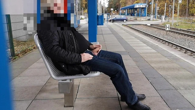 Jerk off at the train station 2