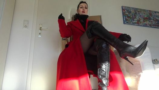 Wank your cock for your mistress of boots