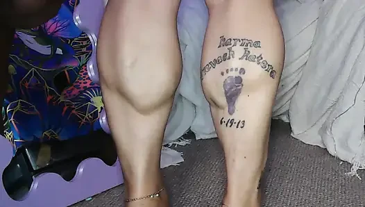Calf Muscle Goddess Kepi Carter Flexes & Masturbates - Thick Leg Fetish Worship