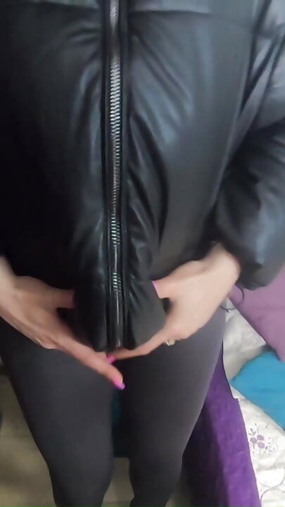 Milfycalla Gets a Lot of Cum on New Puffy Downjacket!
