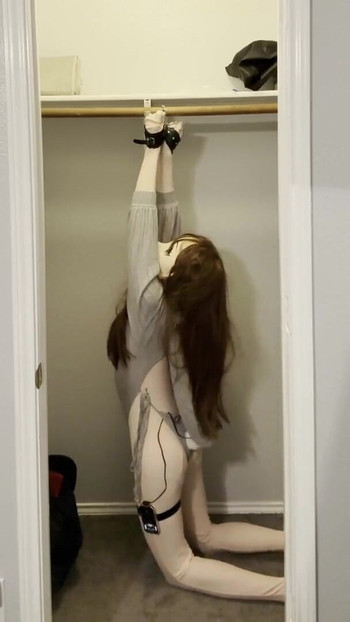 Captivating moment from "Kigurumi Cuffed and Electrostim"