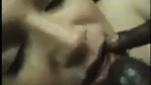 Cum in white wife mouth