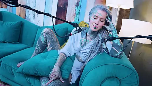 I talk about H - Happiness - ASMR podcast SFW talking goth skinny girl dreadlocks tattoo model inked girl