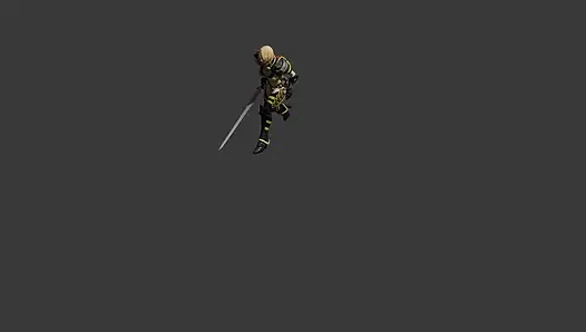a girl dancing with sword