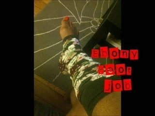 Ebony Foot Job In Legwarmers