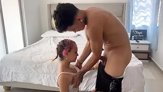 I take the virginity of my little 18-year-old stepsister and come inside her