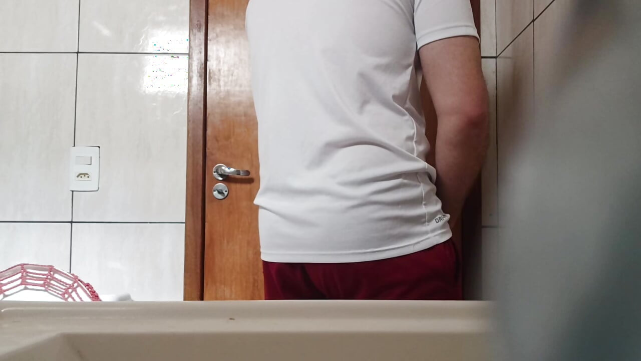 Jerking off to my stepmom's panties in the bathroom