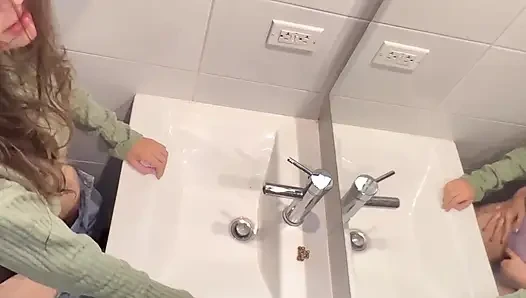 We have sex in the bathroom, while my husband is in the kitchen