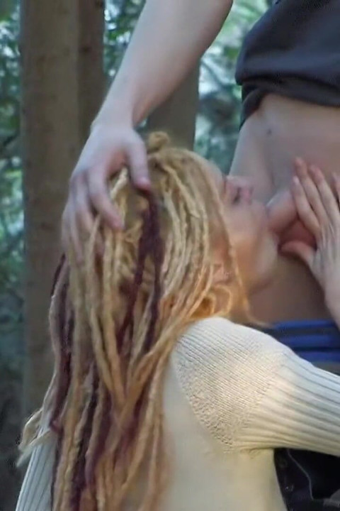 Nataly Divine Girl Sucking Her BF in the Wood, Shoot by a Voyeur