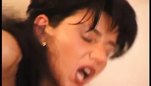 Delightful brunette lady masturbation