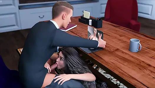Girlfriend Caught Her Boyfriend Fucking Secretary Girl Mouth In Office While On Video Call
