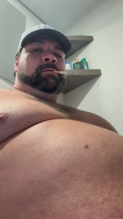 Fat Daddy Smoking and Stroking