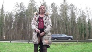 transgender travesti sounding urethral  outdoor road 9a