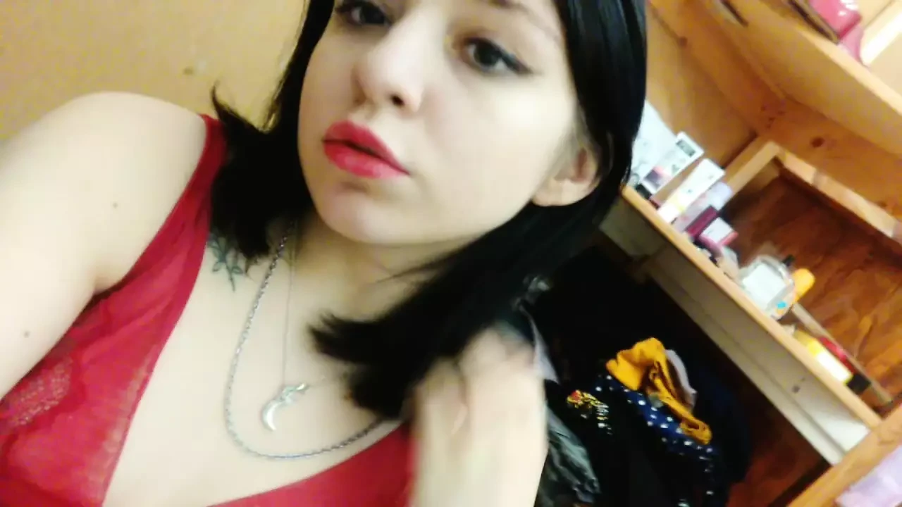 Beautiful gentle homemade striptease in red lace lingerie