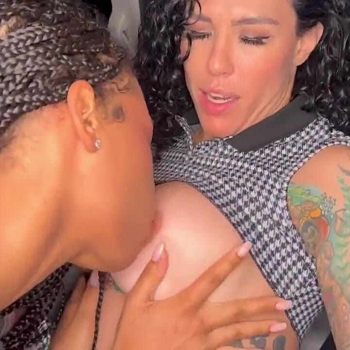 Hot Lesbian Sex in Uber Home After Party with Hot GF Ami Bue
