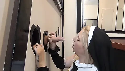 Public Gloryhole Cosplay - Cheri Takes All the Old Mens Cocks