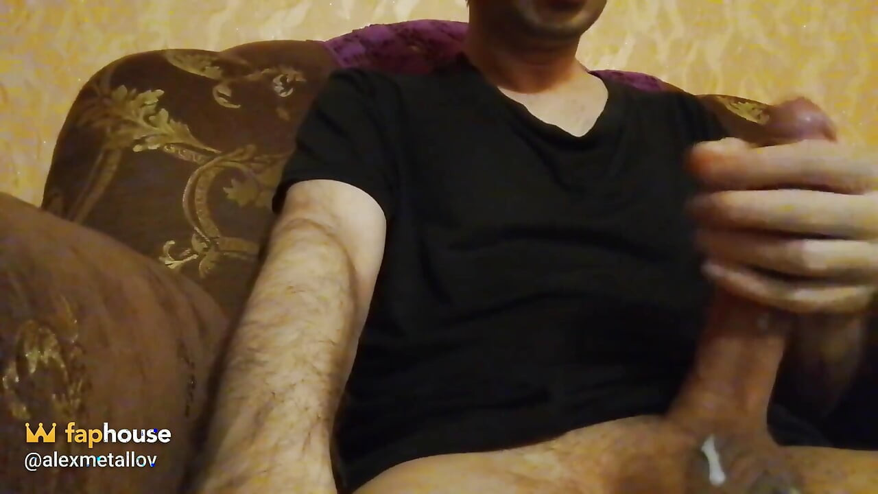 Horny Guy Jerking and Cumming. so Much Thick Cum