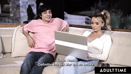 ADULT TIME - orta yaşlı seksi kadın bütün gece üvey oğlunun sikişme arzusuyla ayakta tutuluyor - alman altyazılı