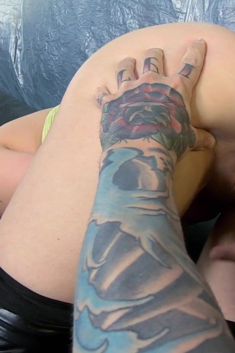 Horny tattooed big ass brunette pounded and milked by her hard fucker