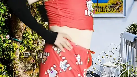 2 Blonde in Pajama Bouncing Butt Booty Sexy Slut Shemale Crossdresser