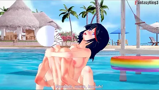 Секс Ryuko Matoi у бассейна - Killlakill