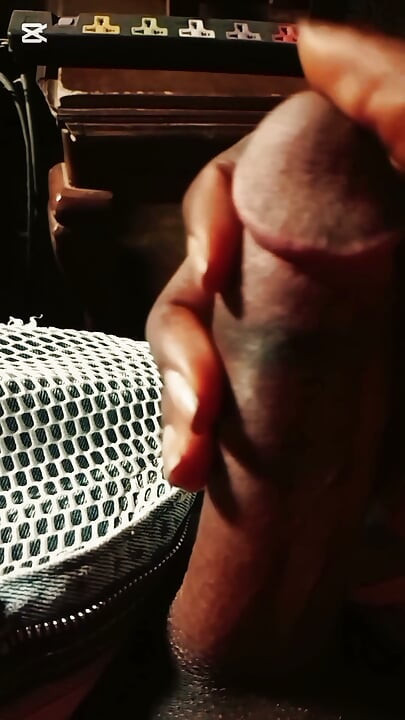 Wanking my big black dick