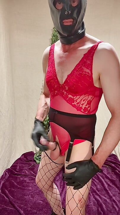 Randy Male Pulls His Hard Penis In Stockings