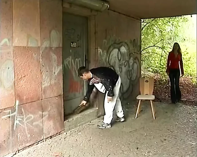 German couple secretly fuck outdoors trying not to get caught