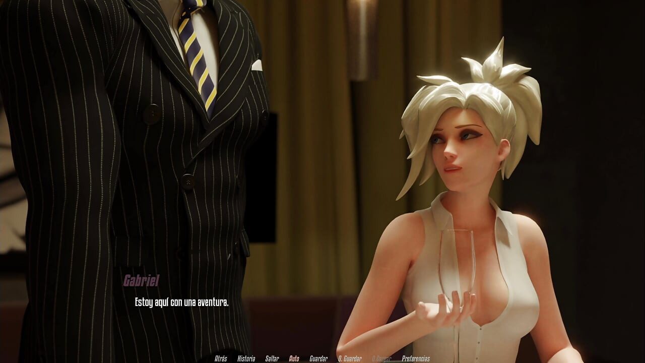 Overwatch XXX - Mercy's Pink Pussy Fucked By Two Men - Mercy Route