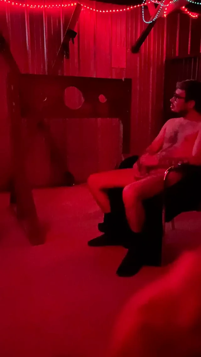 Tattooed Twink Jerks Off In Play Room