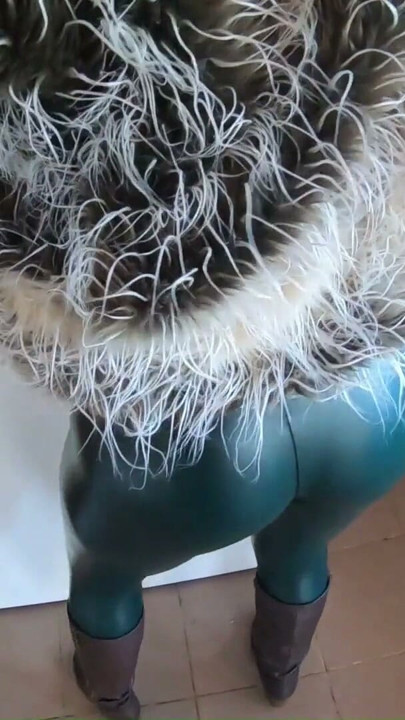 Fur Coat and Leather Cameltoe with Deepthroat, Doggy and Double Cum on Clothes | Clip 2