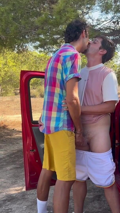 A guy jerking off alone in his car gets a blowjob from a stranger until he cums | Clip 1