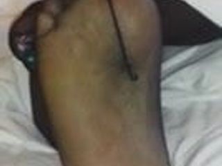 ebony nyloned toes
