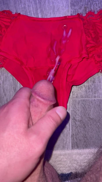 Cumshot on panties