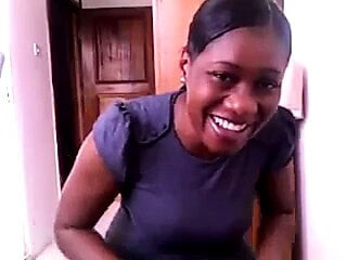 Bridget from Ghana strips and shows all