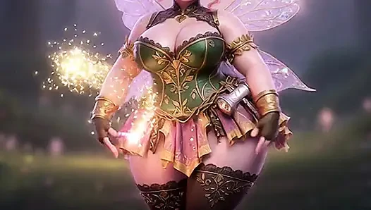 Thicc rosa fee twerking massiver arsch mit zauberstab