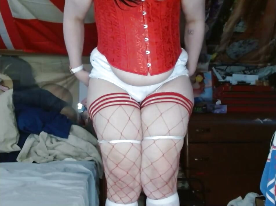 low iq overweight sissy in corset dance til tiny dick is exposed