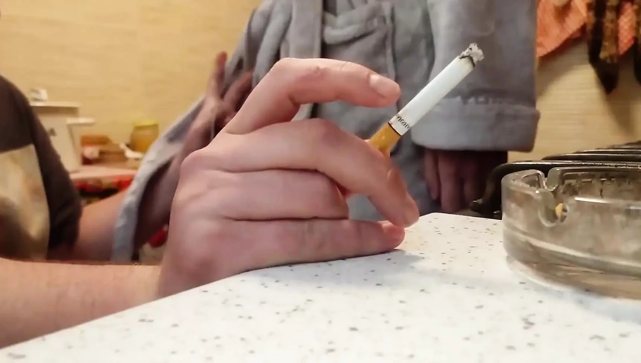 Cigarette His Dick and Sperm