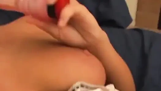 Sexy blonde masturbation, big pussy dildo penetration