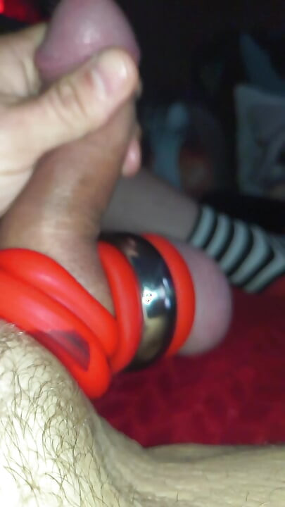 playing with my big uncut cock