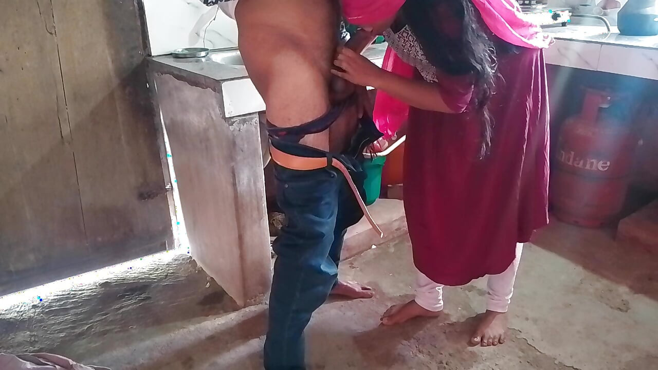 Indian housewife enjoys taking her husband's penis in her mouth