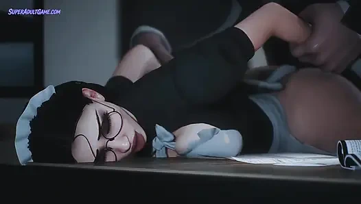 Utangaç genç kız patronu tarafından cezalandırılıyor ve sert sikiliyor (3 boyutlu sansürsüz gerçekçi)