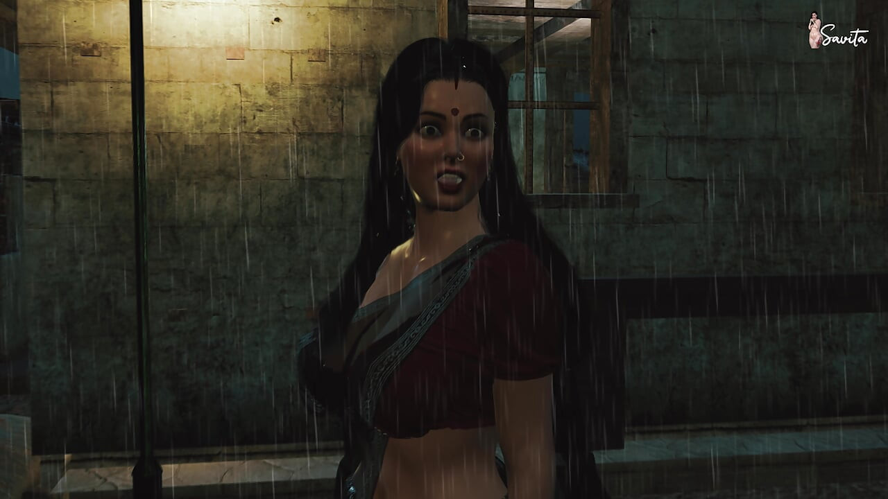 Sexy viúva indiana Meena fodida por seu vizinho na chuva