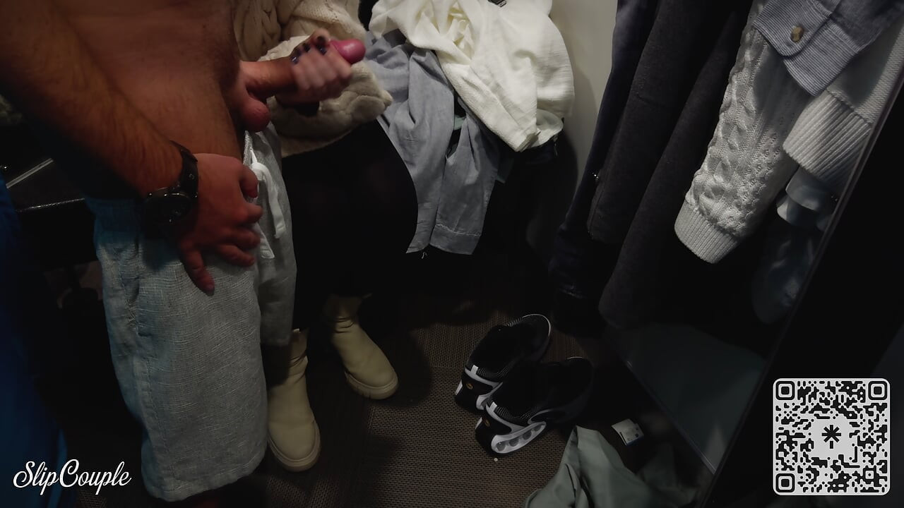 Risky Fitting Room Blowjob While Shopping – She Swallowed Every Drop!