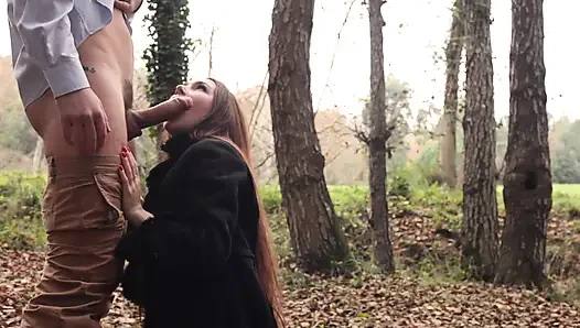 Polka Dot Skirt Babe Fucked Hard in Forest