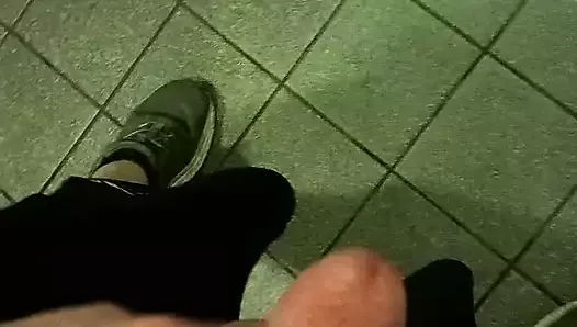 Wank in public WC station