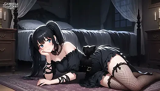 Goth Girl Fan Fucks Rockstar Backstage  - Hentai