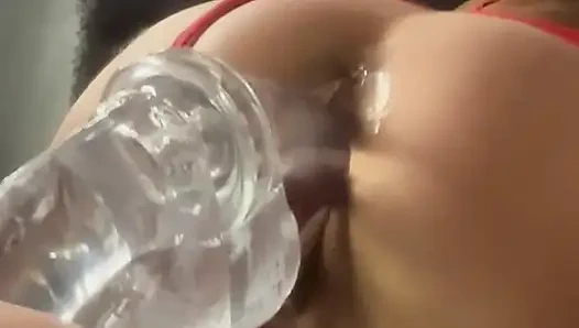 Соблазняю себя моей новой игрушкой, пока он наблюдает