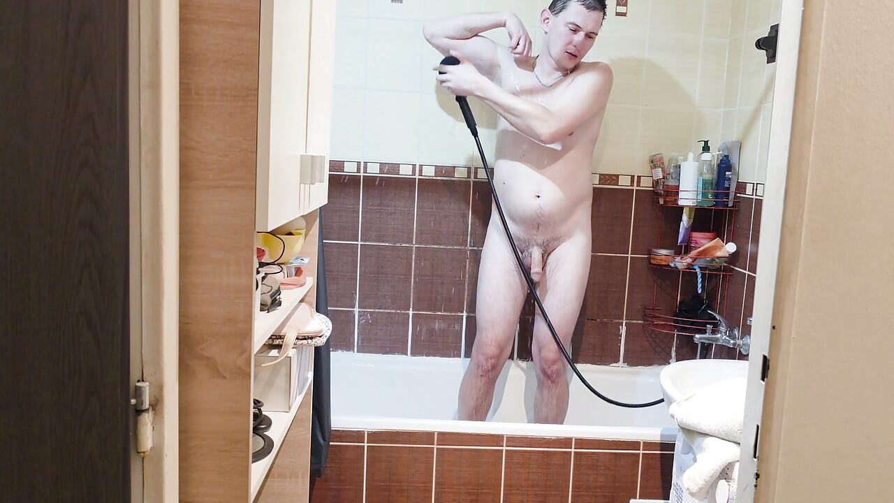 Cute Guy Takes a Quick Shower to Start His Day Fresh