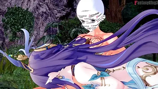 Горячий секс Lauma в лесу с Ahegao - Genshin Impact